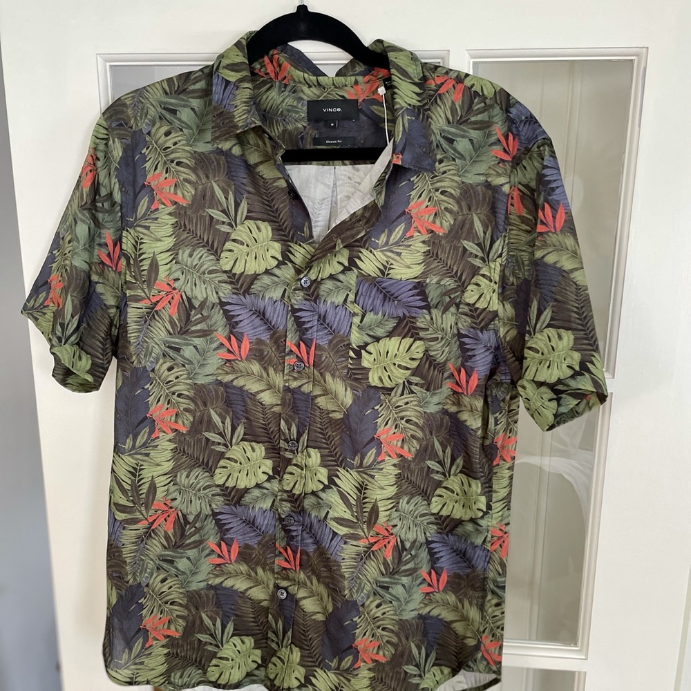 Vince Short Sleeve Floral Button Down
